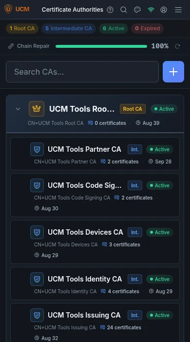 The CA hierarchy on a phone